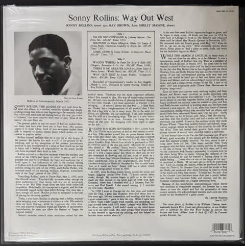 Sonny Rollins – Way Out West (Vinyl LP, 2009, Original Jazz Classics OJC-337 / Contemporary Records S-7530, Remastered Stereo Reissue)