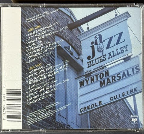 Wynton Marsalis – The Wynton Marsalis Quartet Live At Blues Alley (2CD, Album, Columbia C2K 40675 / G2K-40675)