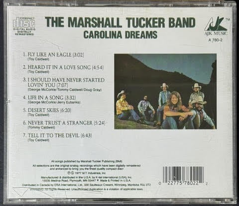 The Marshall Tucker Band – Carolina Dreams (CD, Album, Reissue, AJK Music A 780-2)
