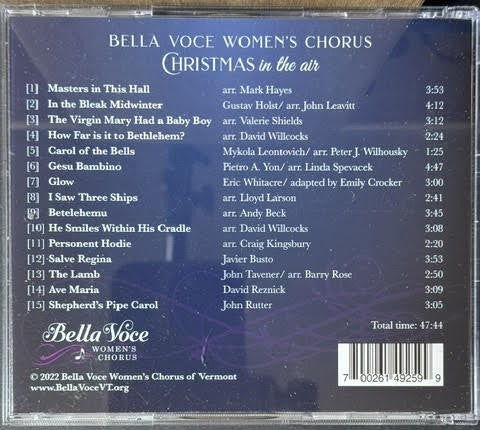 Bella Voce Women’s Chorus – Christmas In The Air (CD, Album, 2022, Self-Released)