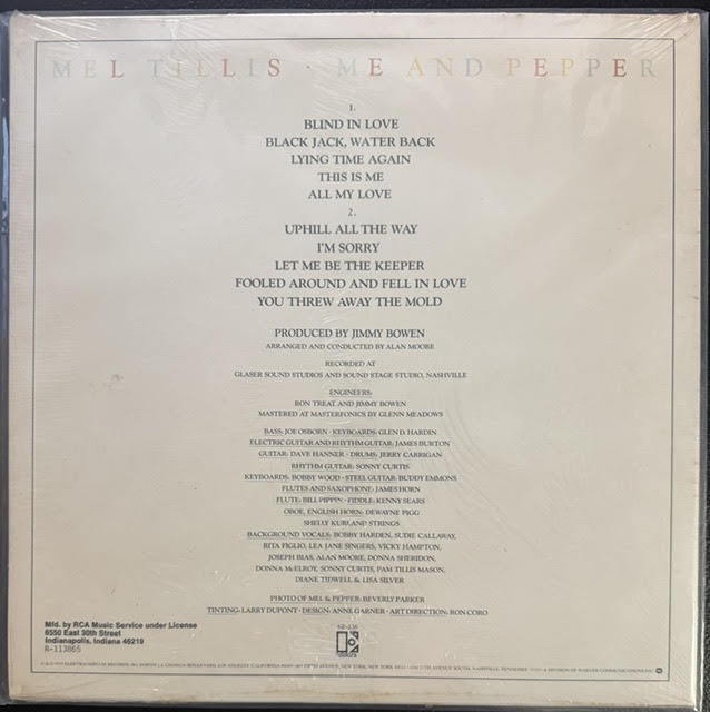 Mel Tillis – Me And Pepper (LP, Album, 1979, Elektra 6E-236, RCA Music Service Club Edition)