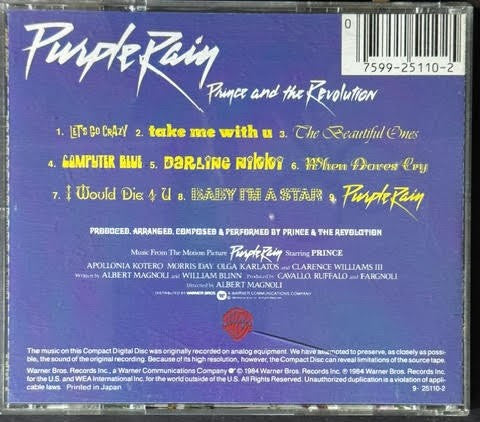 Prince And The Revolution – Purple Rain (CD, 1984, Warner Bros. 9 25110-2, Music From The Motion Picture)