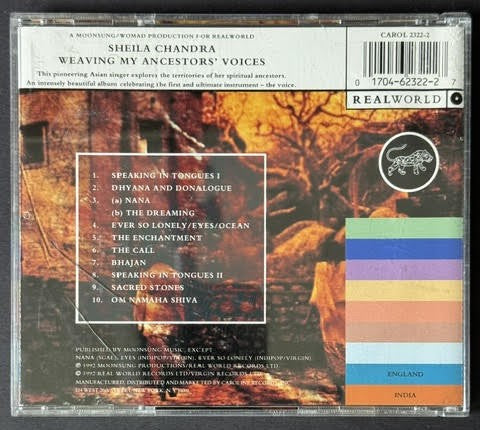 Sheila Chandra – Weaving My Ancestors' Voices (CD, 1994, Real World Records CAROL 2322-2, EMI Master)