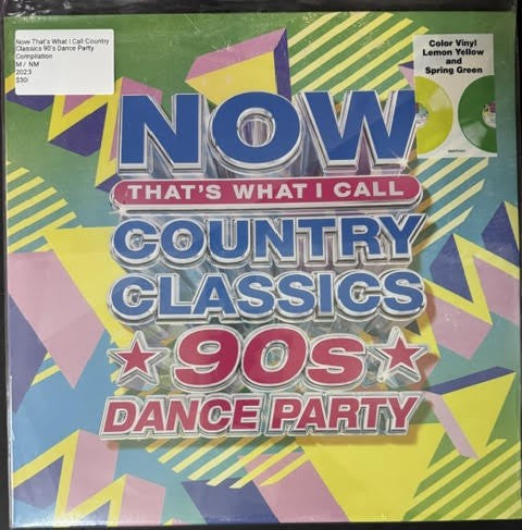 Various – Now That's What I Call Country Classics 90s Dance Party (2x Vinyl LP, 2023, Universal Music Group / Sony Music B0037516-01, Lemon and Spring Green Colored Vinyl)