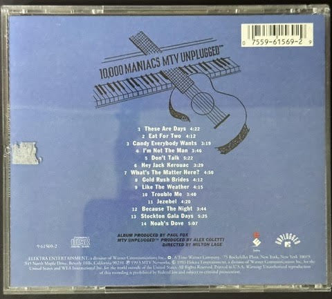10,000 Maniacs – MTV Unplugged (CD, 1993, Elektra 9 61569-2, Specialty Records Corporation Pressing)