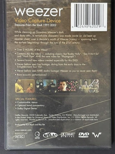 Weezer – Video Capture Device: Treasures From The Vault 1991-2002 (DVD, 2004, Geffen, B0002272-09)