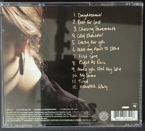 Adele – 19 (CD, 2008, XL Recordings / Columbia 88697 31859 2, US Repress)