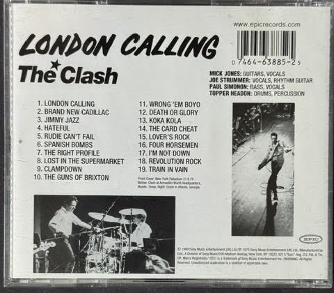 The Clash – London Calling (CD, 1999, Epic EK 63885, Remastered, DADC Glass Master)