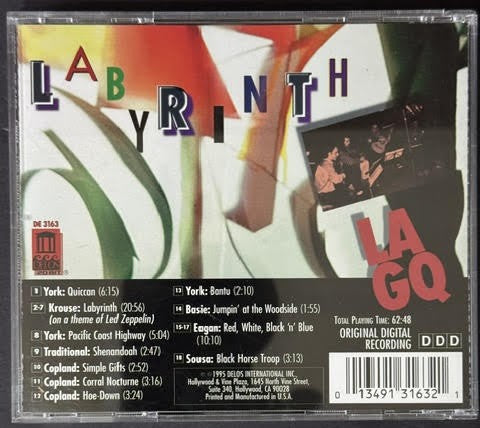Los Angeles Guitar Quartet – Labyrinth (CD, 1995, Delos DE 3163)