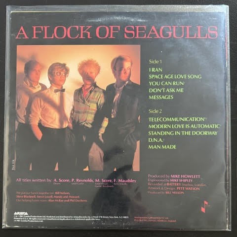 A Flock Of Seagulls – A Flock Of Seagulls (Vinyl, LP, Album, Stereo, 1982, Jive/Arista VA 33003, Hauppauge Pressing)