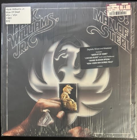 Hank Williams Jr. – Man Of Steel (Vinyl LP, 1983, Warner Bros. Records / Curb Records 1-23924, US Allied Pressing)