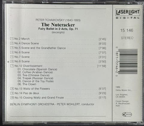 Tchaikovsky – The Nutcracker Highlights (CD, 1989, LaserLight Digital 15 146, Berlin Symphony Orchestra, Peter Wohlert)
