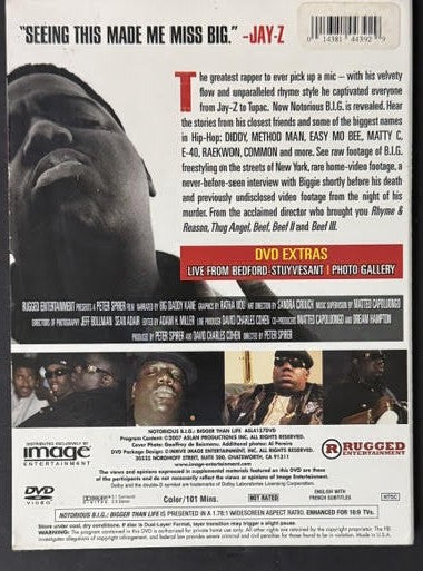 Notorious B.I.G.: Bigger Than Life (DVD, 2007, Image Entertainment / Rugged Entertainment, ASL4157DVD)