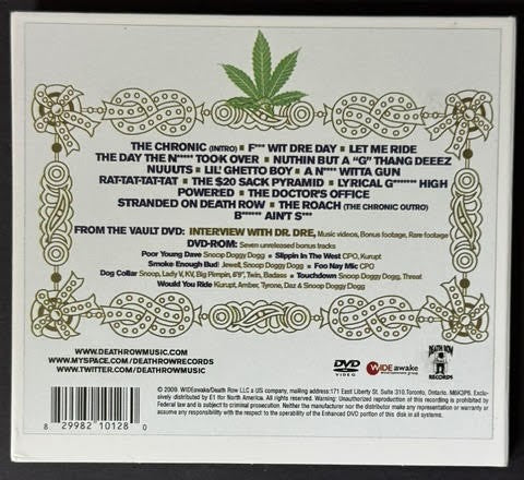 Dr. Dre – The Chronic Re-Lit & From The Vault (CD + DVD, 2009, WIDEawake WIA-CD-21012, Remastered, Digipak)