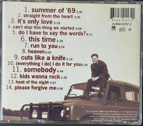 Bryan Adams – So Far So Good (CD, Compilation, 1993, A&M Records 31454 0157 2)