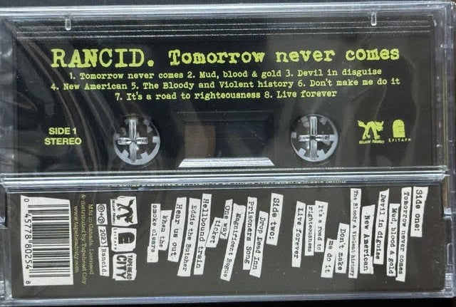 Rancid – Tomorrow Never Comes (Black Cassette, 2023, Hellcat Records/Epitaph)