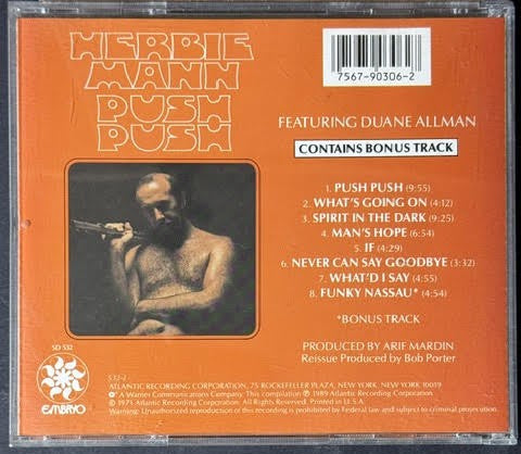Herbie Mann – Push Push (CD, Album, Reissue, Bonus Track, Embryo Records 532-2)