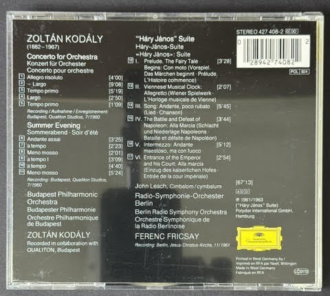 Zoltán Kodály – Kodály Conducts Kodály (CD, 1989, Deutsche Grammophon 427 408-2, Dokumente Series)