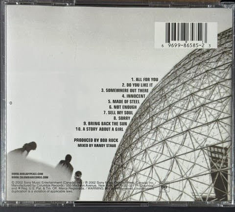 Our Lady Peace – Gravity (CD, Album, 2002, Columbia CK 86585)