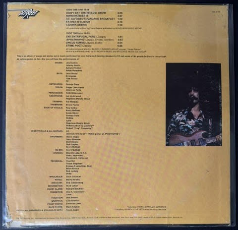 Frank Zappa – Apostrophe (') (LP, Album, SXT Pressing, 1974, Discreet)