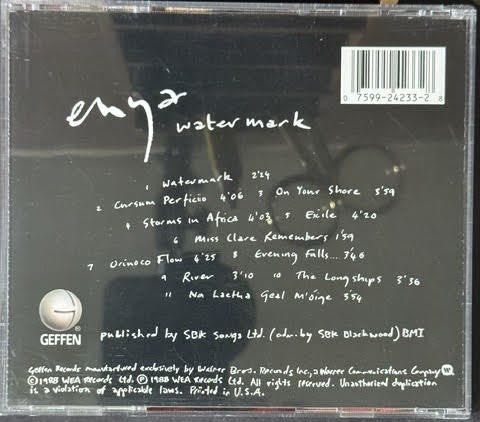 Enya – Watermark (CD, 1989, Geffen Records 9 24233-2, DADC)