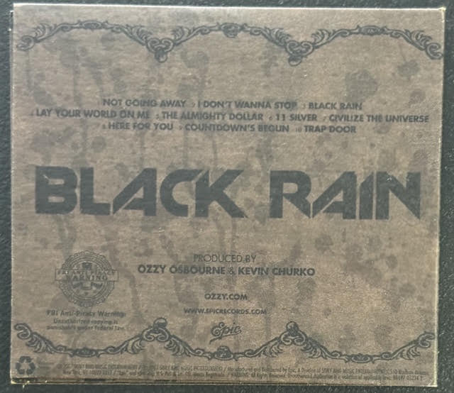Ozzy Osbourne – Black Rain (CD, Album, 2007, Epic)