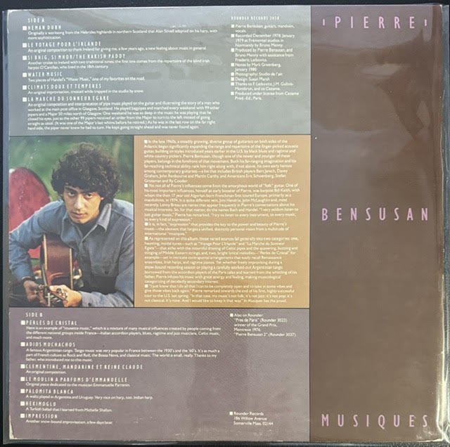 Pierre Bensusan – Musiques (LP, Album, 1980, Rounder Records 3038)