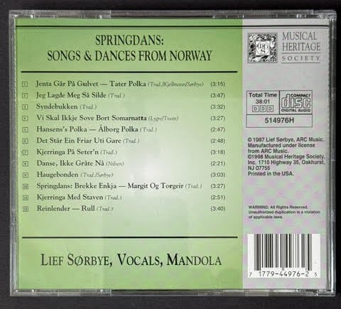 Lief Sørbye – Springdans (CD, 1998, Musical Heritage Society 514976H)