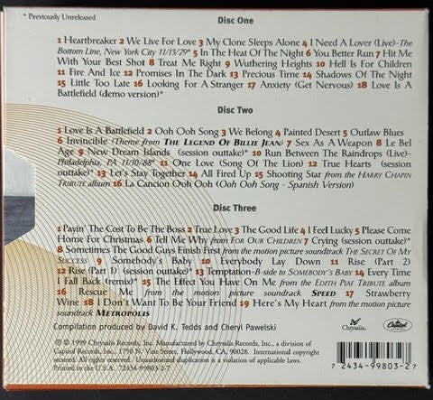 Pat Benatar – Synchronistic Wanderings (3-CD, 1999, Chrysalis/Capitol Records 72434-99803-2-7, Remastered)