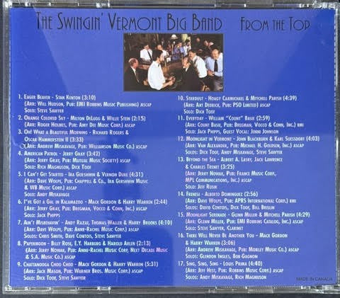 The Swingin’ Vermont Big Band – From the Top (CD, Album, 1999, Independent)