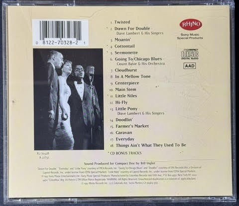Lambert, Hendricks &amp; Ross – Twisted: The Best Of Lambert, Hendricks &amp; Ross (CD, Compilation, Rhino R2 70328 / Sony Music Special Products A 22732)