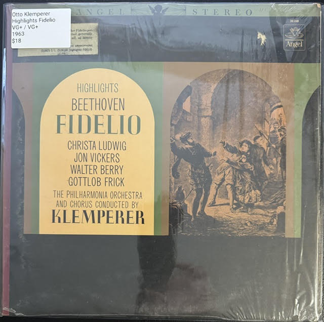 Beethoven / Otto Klemperer / Philharmonia Orchestra / Philharmonia Chorus / Christa Ludwig / Jon Vickers / Walter Berry / Gottlob Frick – Fidelio - Highlights (LP, 1963, Angel Records S.36168)